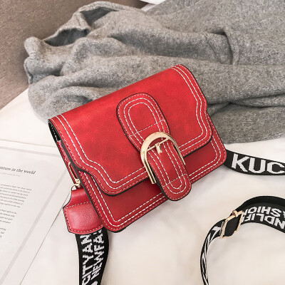 

Ins super fire bag diagonal small bag female 2018 new Korean version of the wild Sen retro wide shoulder shoulder Messenger bag