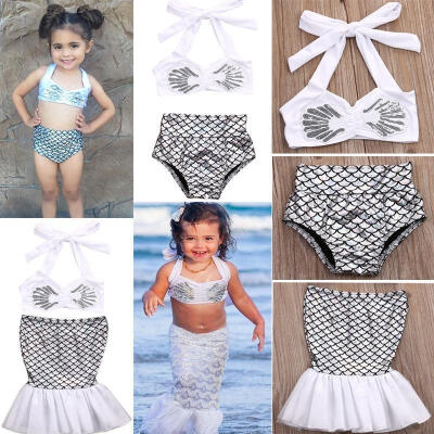 

Lovely Baby Girls Little Mermaid Princess Bathing Bikini Set Swimwear Swimsuit