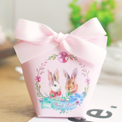

FUNNYBUNNY Candy Box Paper Gift Boxes Ribbon Wedding Party Favors Bags Decoration
