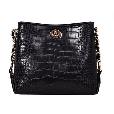 

Tailored 2019 Woman New Fashion Crocodile Pattern Chain Bucket Bag Shoulder Messenger Bag