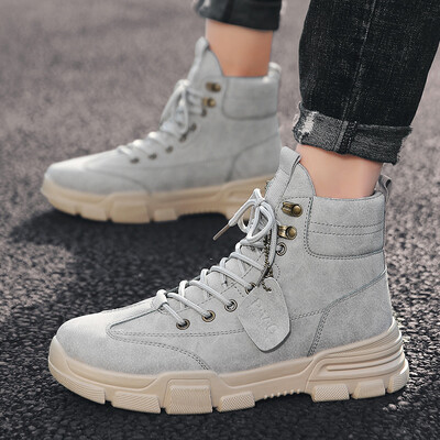 

Joker Martin boots mens high-top mens boots trend retro British wind to help leather Martin shoes desert tooling tide boots