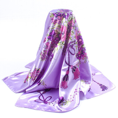 

New printing simulation silk satin scarf Scarf scarf 90cm shawl manufacturers wholesale a generation