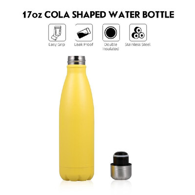 

Water Bottle Stainless Steel Cola Shaped Double Wall Vacuum Insulated for 17oz Sports Bottle for Travel Outdoor