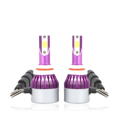 

9006 C6P 2PCS Led Cob LED Chip Car Headlamp 36W 6500k White Light 8000LM Car Bulb Fog Light Purple