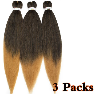 

3 Packs Pre-stretched Braiding Hair Professional Itch Free Synthetic Fiber Corchet Braids Yaki Texture Hair Extensions EZ Braid