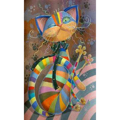 

5D DIY Diamond Painting Dancing Cat Cross Stitch Embroidery Rhinestones Kit