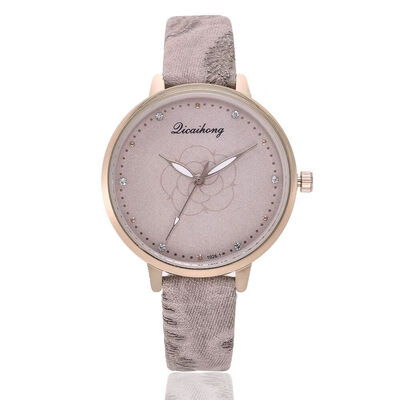 

Korean version of 3D printing belt ladies watch diamond graduation quartz watch
