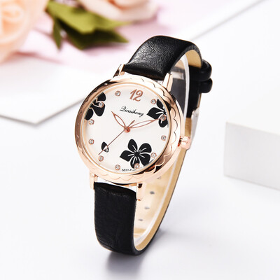 

RM Fashion Simple And Simple Leisure Flower Scale Leather With Strap Ladies Watch
