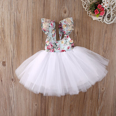 

Summer Casual Kids Baby Girls Floral Dress Princess Party Dress Tutu Sundress