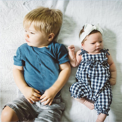 

Newborn Infant Baby Girls Sleeveless Plaid Bowtie Jumpsuit Romper Clothes