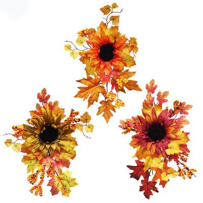 

1 Pcs Artificial Halloween Harvest Pumpkin Maple Leaf Autumn For Home Decorative