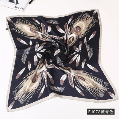 

Spring decoration wild feather print ladies summer new Korean square scarf silk satin scarf FJ078