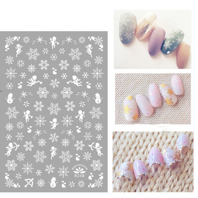 

Christmas Nail Sticker Watermark art decoration slider Manicure Sticker Big Full Snowflake Watermark Beauty Health Nail Art Tool