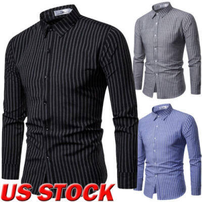 

Luxury Mens Stylish Casual Dress Shirt Slim Fit T-Shirt Long Sleeve Formal Tops