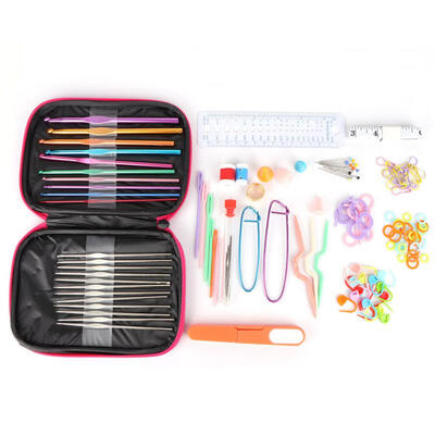 

Greensen 100pcs Crochet Hook Set 06-65mm with Yarn Knitting Needles Knit Gauge Scissors DIY Craft Tool