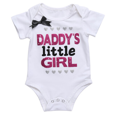 

Baby Infant Girls Short Sleeve Letter Print Romper Soft Jumpsuit Bodysuit