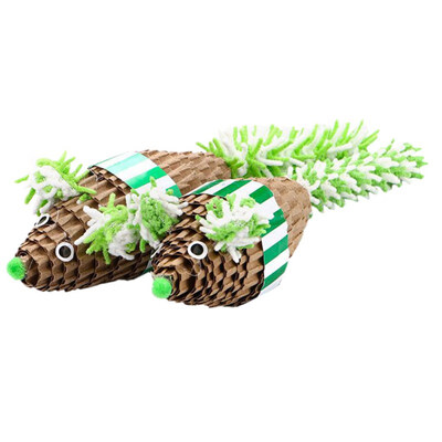 

1pc Cats Toys Corrugated Mouse Shape Cat Catching Toy Interactive Puppy Playing Products Pets Squeak Paper Accessories