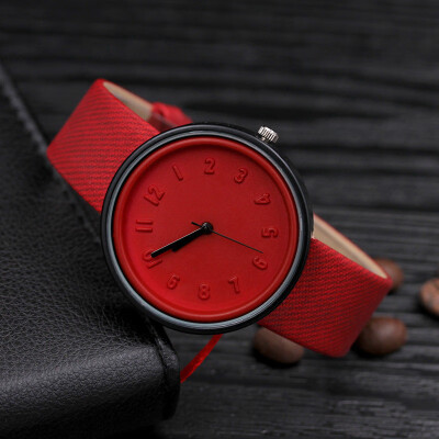 

Three-dimensional digital ladies watch fashion student Korean canvas female watch creative ladies quartz watch