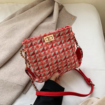 

Ins early autumn leisure bag 2019 new fashion wool bag Korean version 100 lap shoulder bag oblique satchel bag