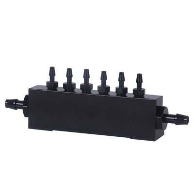 

Tailored Aluminum Turbo Wastegate Bosst Vacuum Intake Manifold 6 Port 18 NPT Black