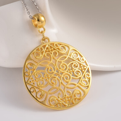 

Filigree Flat Round Alloy European Dangle Beads Large Hole Pendants Golden 50x35x3mm Hole 45mm