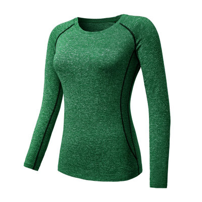 

Women Compression Long Sleeve T-Shirts Casual Fitness Elastic Clothes Tights Quick Dry Thermal Base Layer Tops