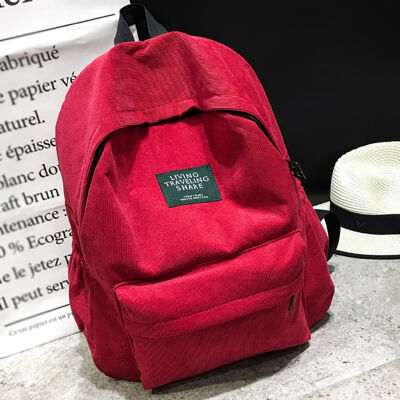 

2019 Women Fashion Girls Youth Teenage Shoulder Hot Sales Korean Style Corduroy Backpack Student School Bag Travel Bags