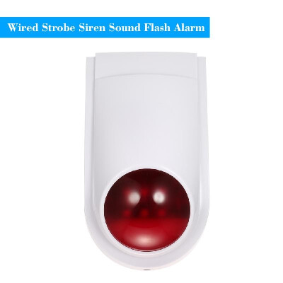 

Wired Strobe Siren Sound Flash Alarm Flashing Red Light Outdoor Waterproof for Home Security Protect Alarm System