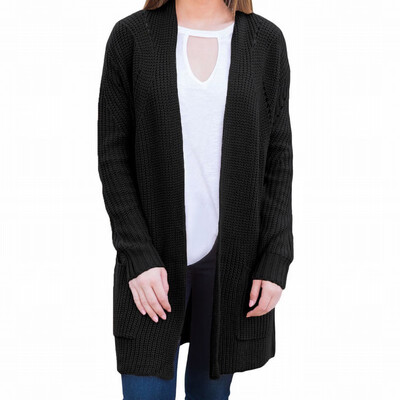 

Wool knit sweater long sleeve long cardigan sweater