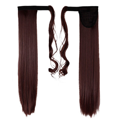 

Long Straight Ponytail Extension Wrap Around Synthetic Hair Extensions One Piece Hairpiece Pony Tail Extension for Women