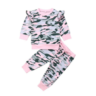 

Toddler Kids Baby Girl Infant Clothes T-shirt Top Pants Outfit Sets Tracksuit