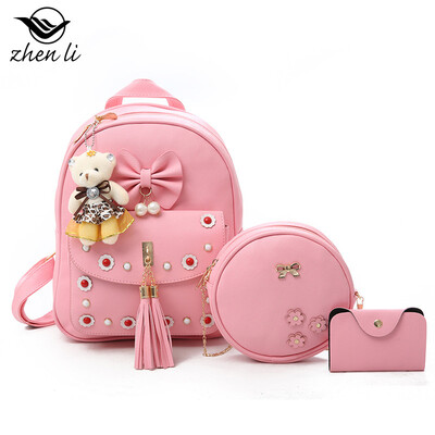 

New PU leather handbag fashion Korean version of the college wind simple backpack shoulder bag
