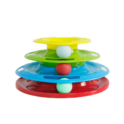 

Interactive Toys For Cats Colorful Three Tower Disk Detachable Plate Intellectual Play Disc Turntable Funny Cats Toys