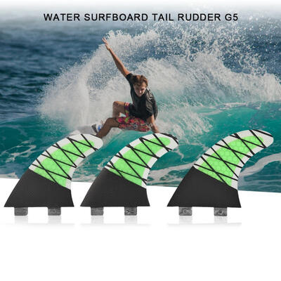 

Greensen FRP Carbon Fiber Surfing Fins FCS Single Head Surfboard Fin Tri Set Thruster Fins G5 Size