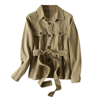 

Toponeto Womens Casual Overalls Long Sleeve Jacket Retro Pocket Jacket