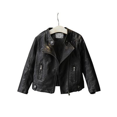 

Little-Seven Baby 2019 new Korean fashion childrens wear motorcycle girl Pu leather coat 6658