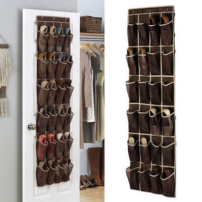 

24 Pocket Home Over The Door Hanging Organizer Storage Holder Rack Closet Shoes