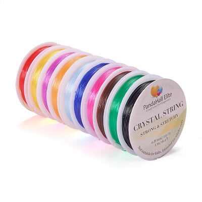 

PH PANDAHALL 10 Rolls 08mm Elastic Stretch Polyester Threads Beading String Cord