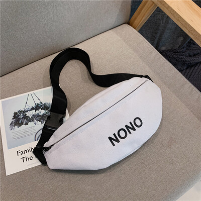 

2019 new sports pockets womens casual wild shoulder bag simple canvas bag fashion personality letter Messenger bag