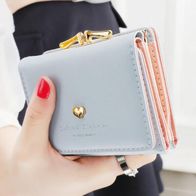 

Short Section Ladies Purse PU Leather Mini Envelope Wallet Small Clutch Triple Folding Female Card Holder Wallet
