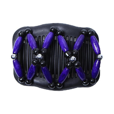

Retro Wooden Beads Magic Hair Comb Double Row Hairpin Insert Women Hairstyle Clip