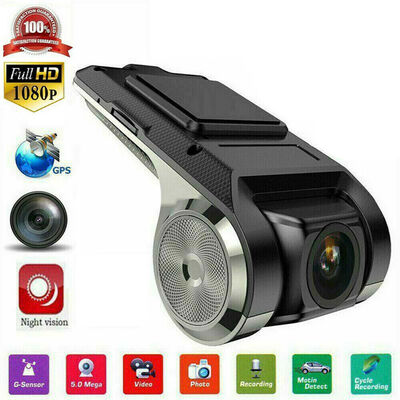 

1080P FHD Car DVR 2MP Camera Video Recorder 170° GPS ADAS G-sensor Dash Cam USB