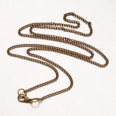 

Iron Necklace Making Twisted Curb Chain with Alloy Lobster Clasp Antique Bronze 2464