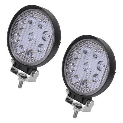

2 PCS 27W Round Flood Work Light Bar Fog Driving Lamp Truck Tractor SUV 9 LED