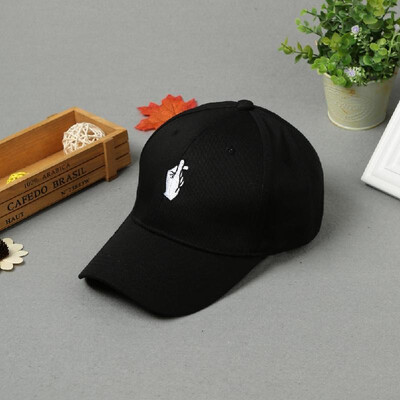 

New Fashion Women Men Cap Solid Color Embroidery Pattern Snap Flat Baseball Hip-Pop Cap WhitePinkBlack