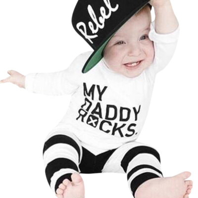 

Newborn Infant Baby Boys Girls Letter Print Tops Shirt Pants 2Pcs Outfits Set