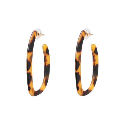 

New Colorful Heart Resin ZA Fashion Women Statement Earrings Leopard Large Dangle Drop Earrings Party Jewelry Wholesale
