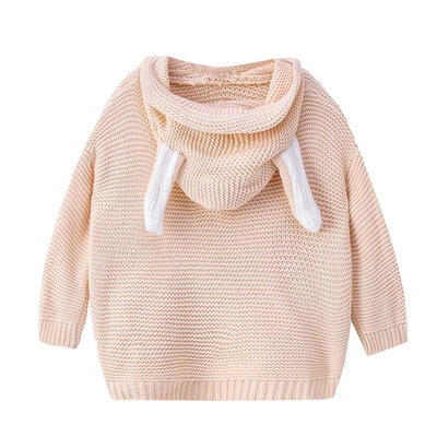 

Autumn Girl Children Knitted Sweaters Cute Rabbit Ears Pullover Hooded Tops