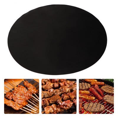 

Greensen Wahsable Nonstick Heat Resistant Gas Stove Kitchen BBQ Silicone Mat Round Black 40cm