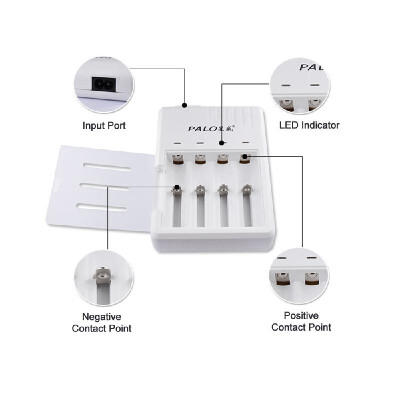 

PALO M705 Universal Intelligent Battery Charger Speedy Smart Charger w 4 Battery Slots LED Indicator Light for 37V Rechargeable